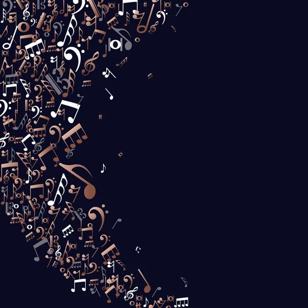 銅音符の隔離された背景 音楽記号スプラッシュ図コンセプト — ストックベクタ