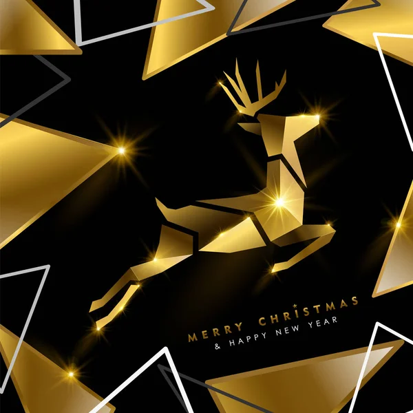Иллюстрация Золотых Поздравительных Открыток Рождеством Новым Годом Орнамент Чистого Золота — стоковый вектор