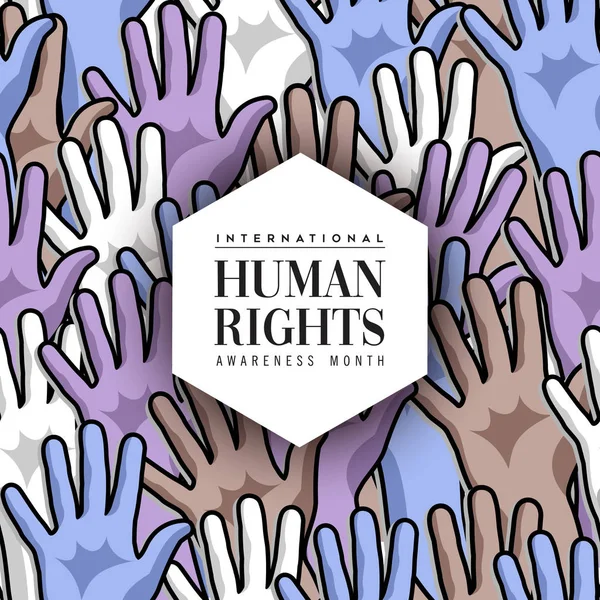 Ilustración Del Día Internacional Los Derechos Humanos Por Igualdad Global — Archivo Imágenes Vectoriales