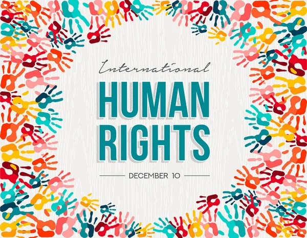 Uluslararası Insan Hakları Gün Illüstrasyon Küresel Eşitlik Renkli Insanlar Parmak — Stok Vektör