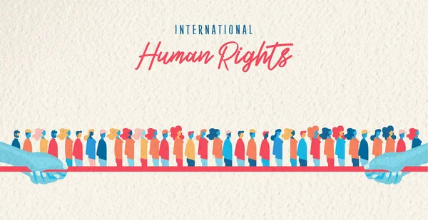 多様な難民の人々 のグループと世界平等と自由尊重概念の国際人権意識図 — ストックベクタ