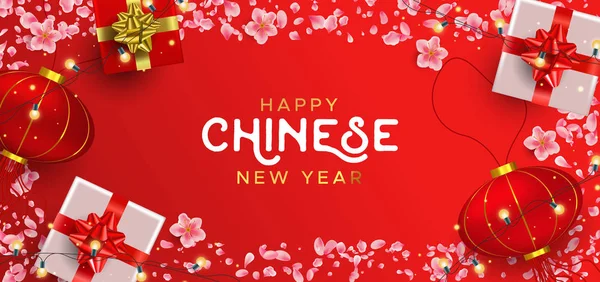 Illustration Zum Chinesischen Neujahrsfest 2019 Realistisches Urlaubselement Layout Rote Asiatische — Stockvektor