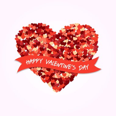 Mutlu Sevgililer günü aşk kavramı illüstrasyon. Kırmızı kalp şekli tasarım kompozisyon tatil tipografi alıntı ile.