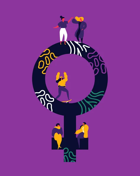Odzież Dzień Ilustracja Młodych Kobiet Przyjemne Hobby Działań Przyjaciele Różnorodnych — Wektor stockowy