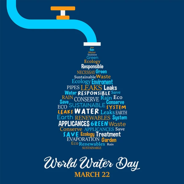 Weltwassertag-Konzept für Umweltschutz — Stockvektor