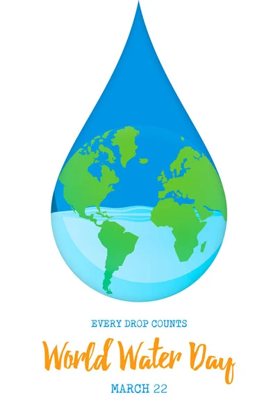 Světový den vody země koncepce pro péči o životní prostředí — Stockový vektor