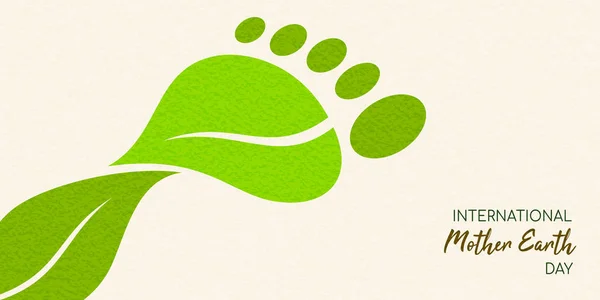 Earth Day grönt blad carbon footprint koncept — Stock vektor