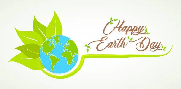 Happy Earth Day Karte des grünen natürlichen Planeten — Stockvektor