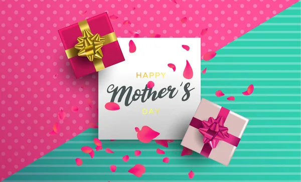 Happy Mothers Day carte florale pour maman cadeau de vacances — Image vectorielle