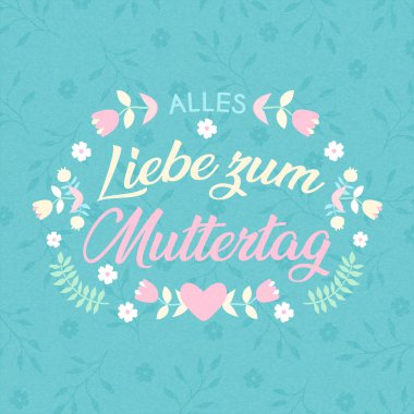 Çiçek bahar alıntı Alman Anneler Günü kartı