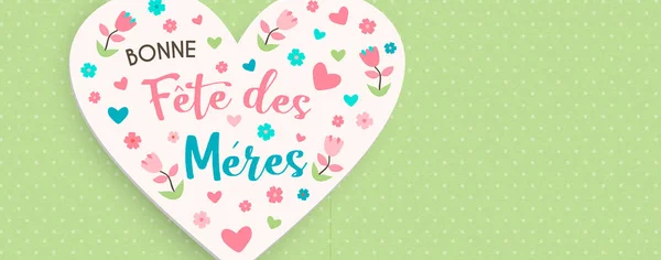 Franse moeders dag Floral kaart voor moeders liefde — Stockvector