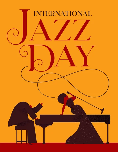 Poster zum Jazztag des Sängers und Pianisten — Stockvektor