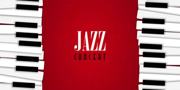 Jazz koncert illusztráció zongorás háttérrel — Stock Vector