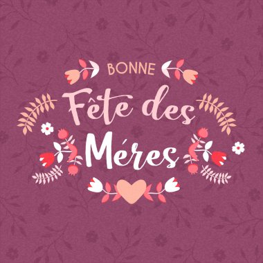 Çiçek bahar alıntı Fransız Anneler Günü kartı