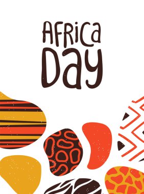 Kabile Afrika sanatının Mutlu Afrika Günü kartı