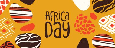 Kabile Afrika sanatının Mutlu Afrika Günü afiş