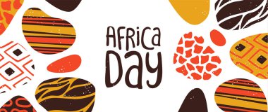 Kabile Afrika sanatının Mutlu Afrika Günü afiş