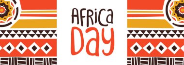 Kabile sanat dekorasyonu ile Afrika Günü afiş