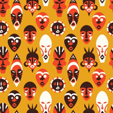 Kabile Afrika maskesi sanat arka plan deseni