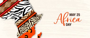 Hayvan baskı haritası 25 Mayıs Afrika Günü afiş