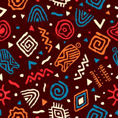 Afrika sanatı ile vahşi boho kusursuz desen