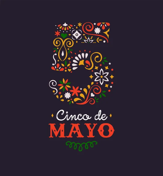 Счастливая открытка Синко де Майо от 5 мая — стоковый вектор