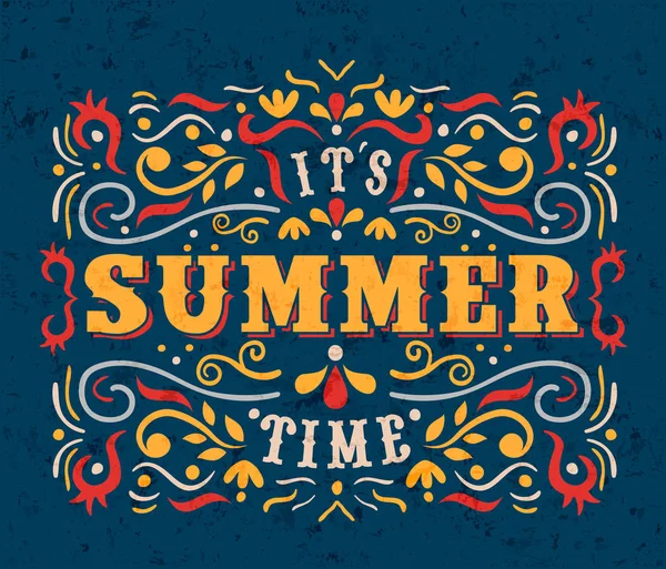 Tempo de verão tipografia citação cartaz para férias — Vetor de Stock