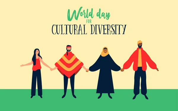 Cultural Diversity illustration of diverse ethnic people — Stock Vector