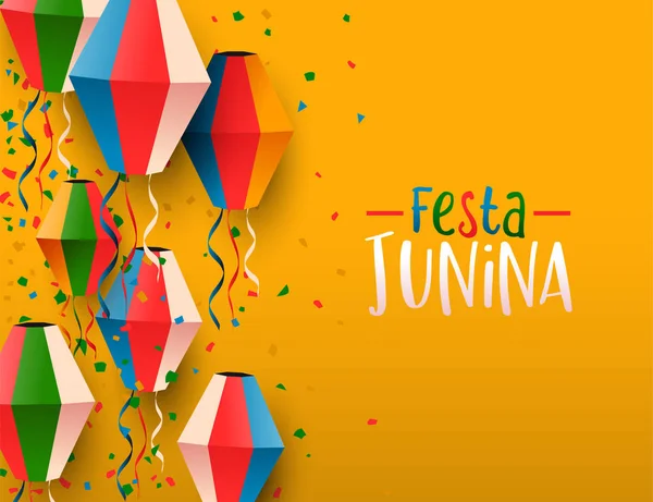 Festa Junina Karte aus bunten Party-Luftballons — Stockvektor