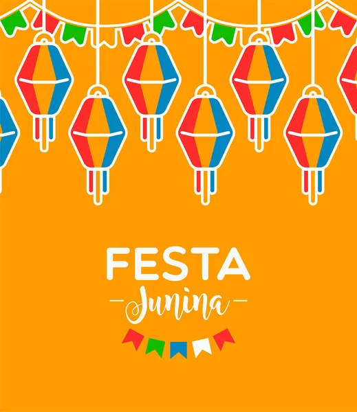 Tarjeta Festa Junina de globos de fiesta de colores — Vector de stock