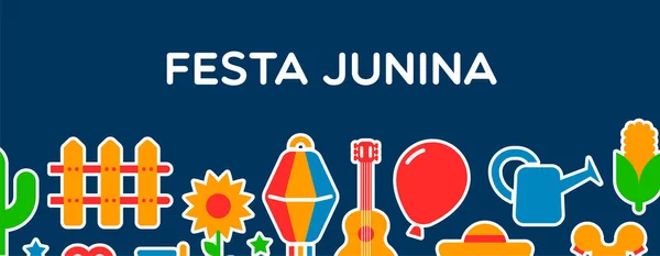 Parti dekorasyon Happy Festa Junina afiş — Stok Vektör