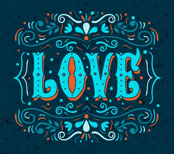 Love typography quote romance concept — Stock Vector