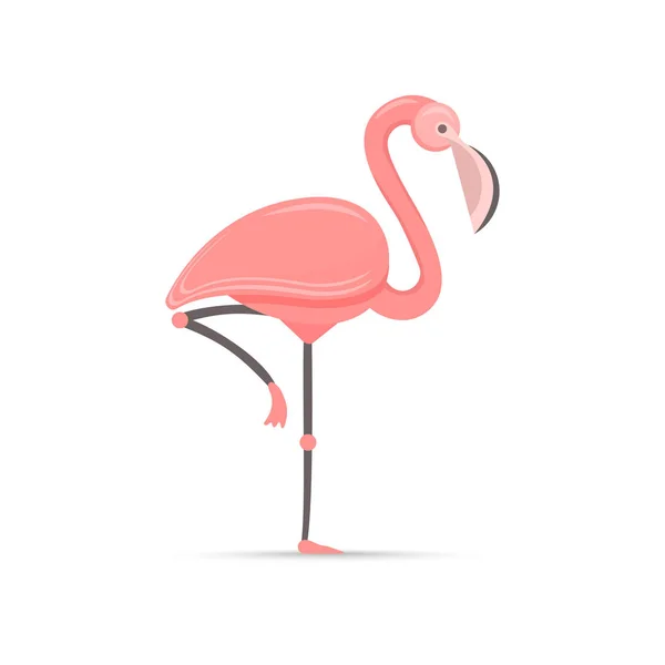 夏季孤立的粉红色火烈鸟 — 图库矢量图片