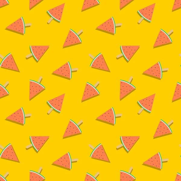 Crème glacée pastèque motif d'été sans couture — Image vectorielle