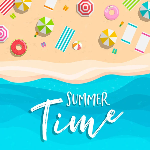 Summer time card di vacanza al mare tropicale — Vettoriale Stock