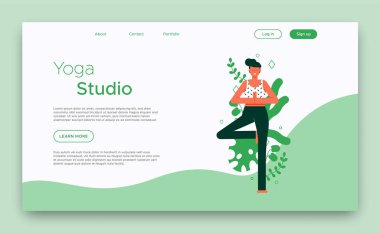 Yoga stüdyosu iniş web sayfası şablonu