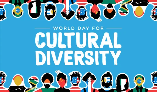 Carta de diversidad cultural de las personas con bandera de país — Vector de stock