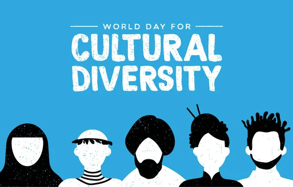 Carte de diversité culturelle de diverses ethnies — Image vectorielle