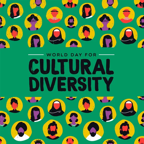 Carte de diversité culturelle de diverses ethnies — Image vectorielle