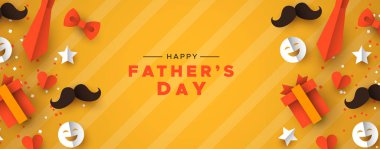 Babalar Günü baba tatil için kağıt simgeleri afiş