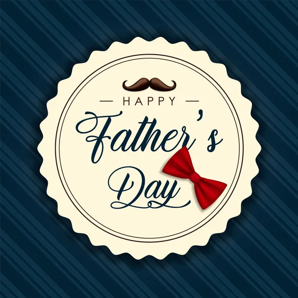 Happy Fathers Day card of vintage mustache label — Stock Vector