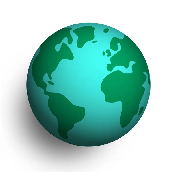 Tierra 3D planeta globo sobre fondo aislado — Archivo Imágenes Vectoriales