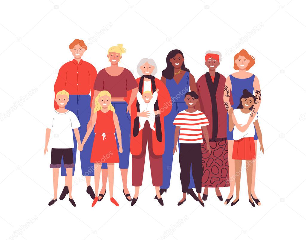 Women family concept on isolated background