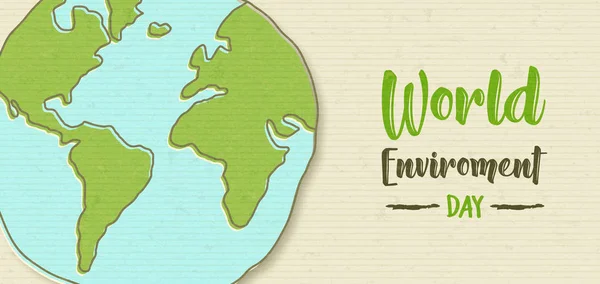 World Environment banner of green earth globe — Stock Vector