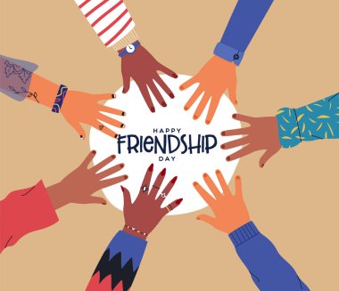 Çeşitlilik insanların el Dostluk Günü kartı