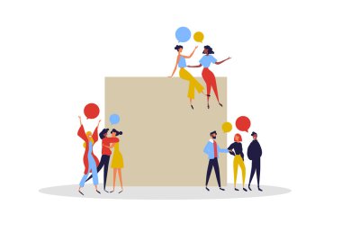 Boş işaret izole arka planda mutlu arkadaşlar