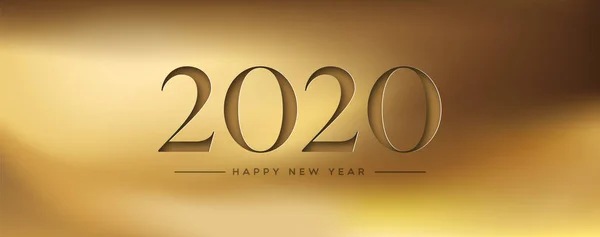 Happy New Year 2020 altın papercut web afiş — Stok Vektör