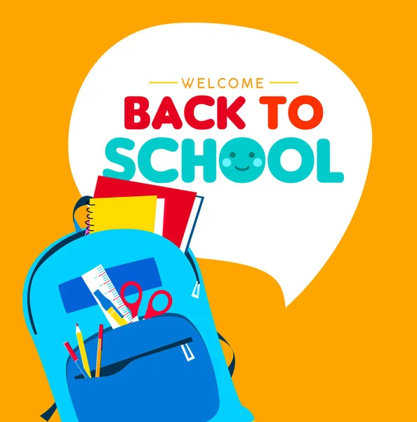 Powrót do szkolnego plecaka szkolnego dla dzieci — Wektor stockowy