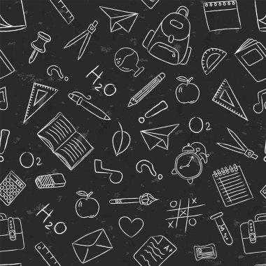 Blackboard okul tebeşir simgesi dikişsiz desen