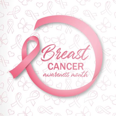 Göğüs kanseri farkındalık kartı pembe ipek kurdele 